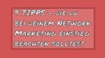 network marketing einstieg