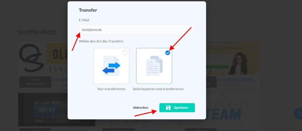 Webseite transferieren Builderall