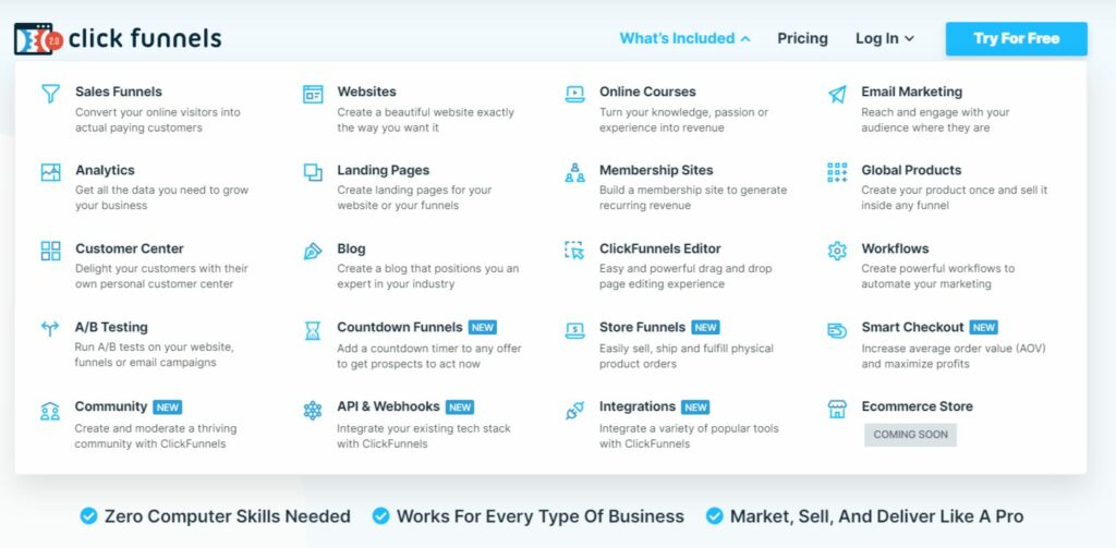 Clickfunnels Funktionen