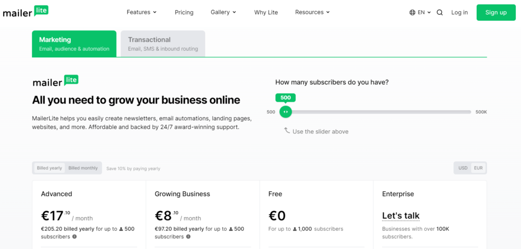 Mailerlite Preise